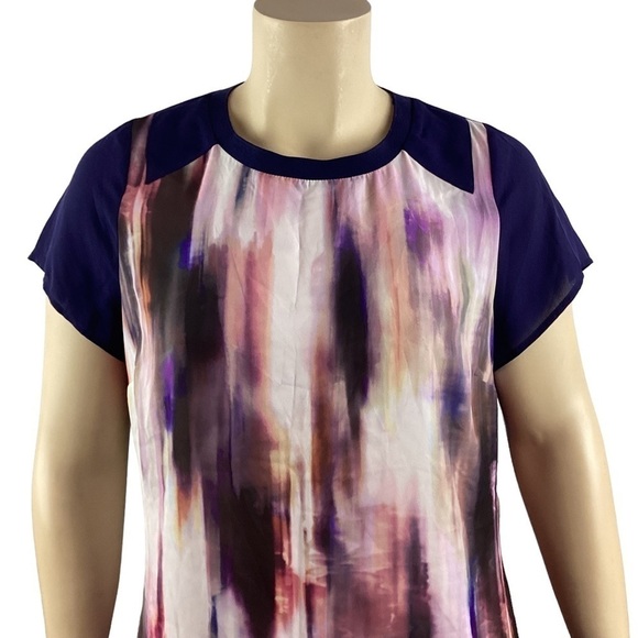 Lane Bryant Top Size 14/16 Blue Multicolor Abstract Print - Picture 2 of 6